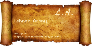 Lehner Adony névjegykártya